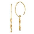 thumbnail image 1 of 14k Solid Yellow Gold Twist Bar Long Drop Dangle Earrings 40x2mm Wide Dangle Earring for Women, 1 of 2