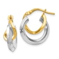 thumbnail image 1 of 14K Two-tone Hoop Earrings, 1 of 2