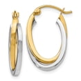 thumbnail image 1 of 14K Two-tone Polished Oval Hoop Earrings, 1 of 2
