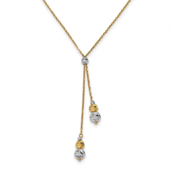 14k Two Tone Gold Polished Fancy Necklace