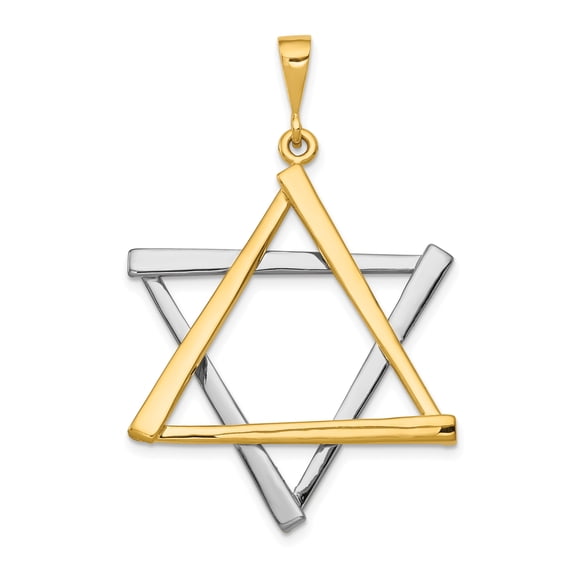 14k Gold Two Tone Star of David Pendant Charm
