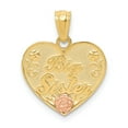 thumbnail image 1 of 14k Gold Two-tone BIG SISTER Heart Pendant Charm, 1 of 3