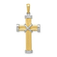 thumbnail image 1 of 14k Gold Two-tone Fancy Cross Pendant Charm, 1 of 4