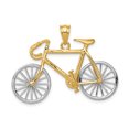 thumbnail image 1 of 14k Gold Two-tone Large 3D Bicycle Charm Pendant, 1 of 2