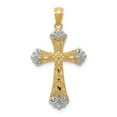 thumbnail image 1 of 14k Gold Two-tone Solid Reversible Cross Charm Pendant, 1 of 7