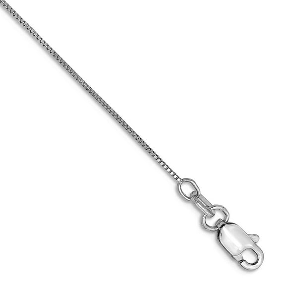 14k Gold Wg .5mm Box With Lobster Clasp Chain Anklet 10 Inch Anklet for Women and Men - .9 Grams