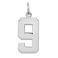 thumbnail image 1 of 14k Gold Wg Casted Medium Polished Sport game Number 9 Charm 17.78x9.77mm Wide Pendant Necklace for Women, 1 of 2