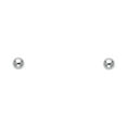 thumbnail image 1 of 14k Gold White 4mm Rhodium Polished Ball Screw Stud Earrings Ball Earring for Women, 1 of 2