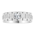 thumbnail image 1 of 14k Gold White Rhodium, Fancy Modern Design Band Ring Men Guy Gent Lab Created Gem Size 9.5, 1 of 3