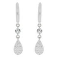 thumbnail image 1 of 14k Gold White Rhodium, Pear Shape Drop Earring Created CZ Crystals, 1 of 3