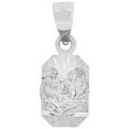thumbnail image 1 of 14k Gold White Rhodium, Small Baptism Christening Religious Pendant Octagonal Charm 8mm, 1 of 6