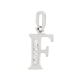 thumbnail image 1 of 14k Gold White Rhodium, Small Initial Capital Letter F Pendant Charm Created CZ 7mm Wide, 1 of 6