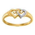 thumbnail image 1 of 14k Gold Womens Two-tone Cubic Zirconia Love Hearts Wrapped Ring Band 6.4x1.5mm Wide Size 7 Statement Ring for Women and, 1 of 2