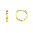 thumbnail image 1 of 14k Gold Yellow Finish 10.6x11.5mm Sparkle-Cut Earrings With Snap Clasp Stud Earring for Women, 1 of 2