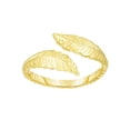thumbnail image 1 of 14k Gold Yellow Finish 9mm Sparkle-Cut Bypass Leaf toe ring toe ring for Women - 1.2 Grams, 1 of 2