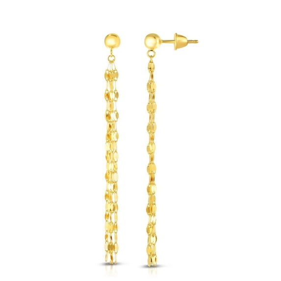 14k Gold Yellow Finish Earrings With Push Back Clasp - 2.4 Grams