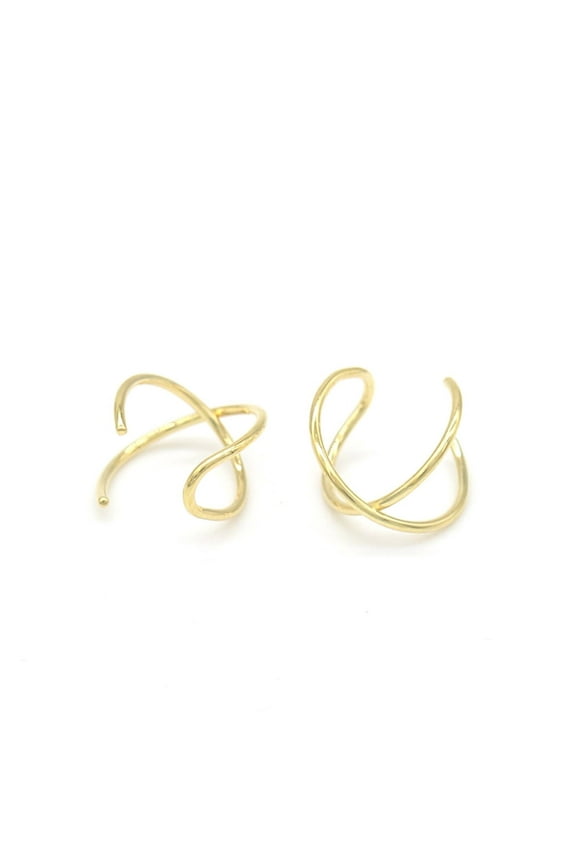 14k Gold Plated and Sterling Silver Cuff Earrings (2 pack)