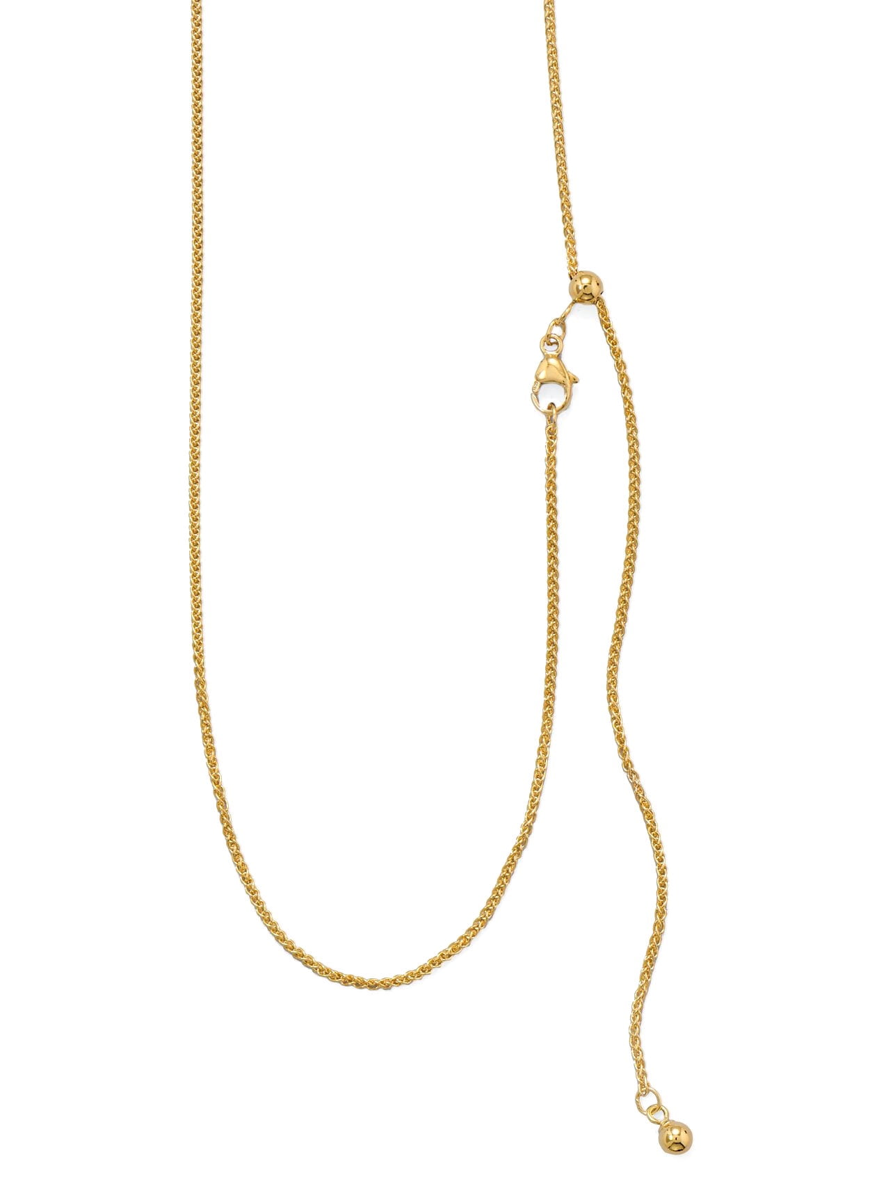 AZUREBELLA JEWELRY 14k Gold-filled French Wheat Chain Necklace Sterling Silver Adjustable Length