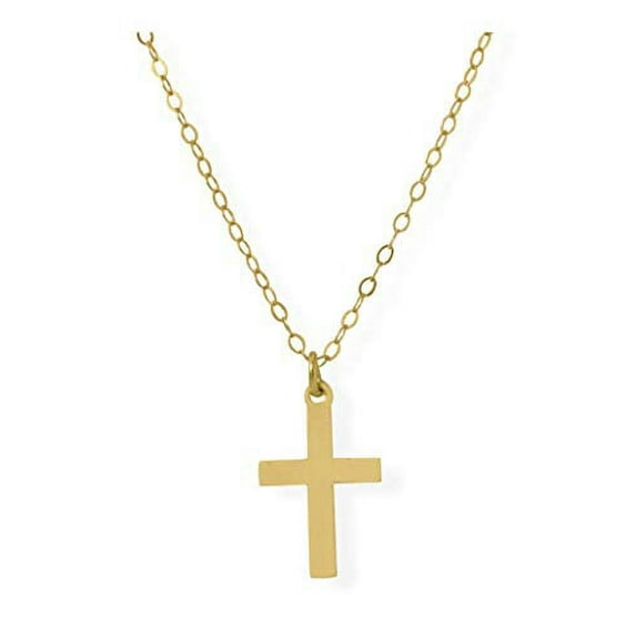 14k Gold-filled Small Cross Necklace 13-inch Length Adjustable