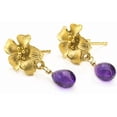 thumbnail image 1 of Spyglass Designs 14k Gold over Sterling Silver Amethyst Earrings Flower Shape Dangling Amethysts Post Studs For Adult Women, 1 of 5