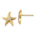 thumbnail image 1 of 14k w/Rhodium Starfish Post Earrings, 1 of 3