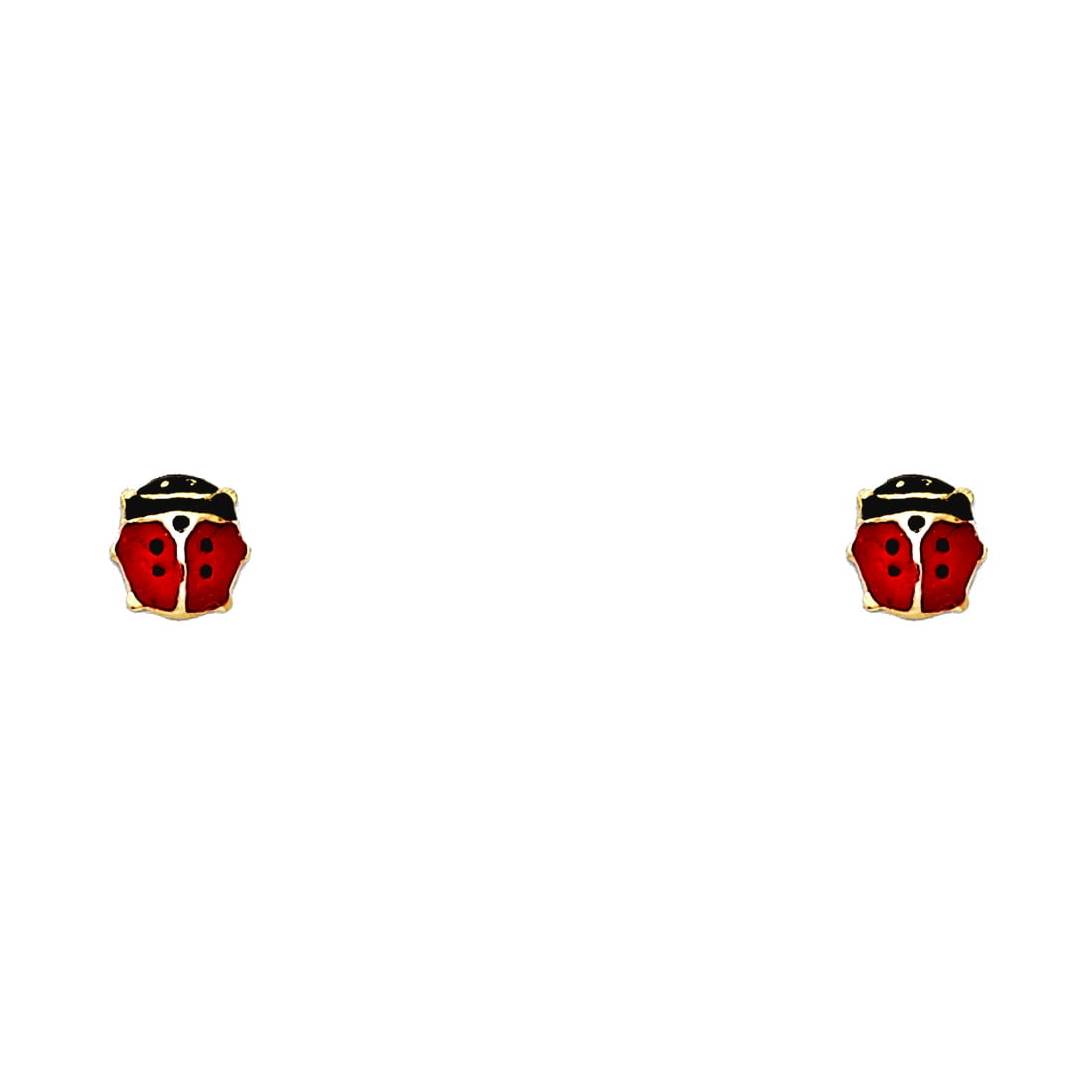 14k Goldsmall Enamel Ladybug Screw Stud Earrings Stud Earring for Women