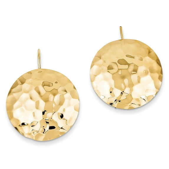 14k Hammered Circle Earrings
