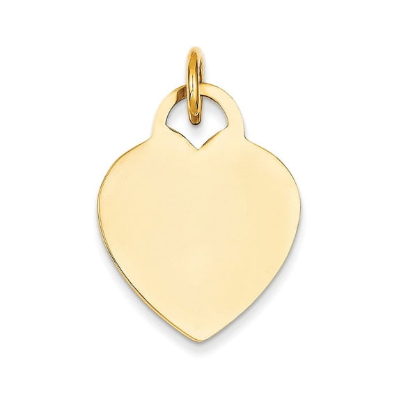 14k Heart Disc Charm