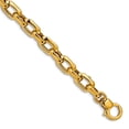 thumbnail image 1 of 14k Solid Yellow Gold Hollow Polished Fancy Link Bracelet 7.5 Inch 6.75mm Wide Link Bracelet for Women, 1 of 2