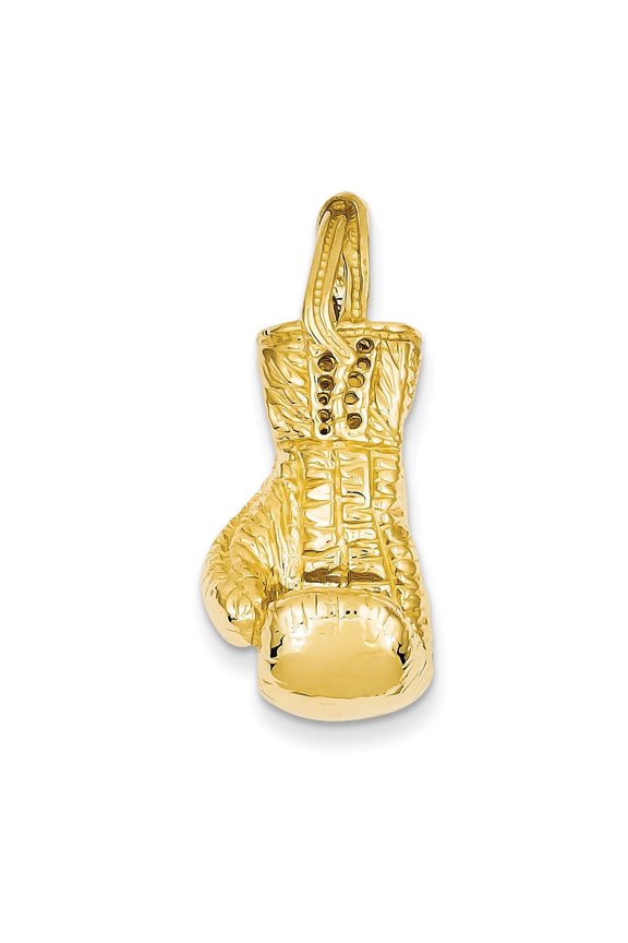 14k Hollow Polished 3-Dimensional Boxing Glove Pendant