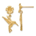 thumbnail image 1 of 14k Hummingbird Dangles from Flower Post Earrings, 1 of 1
