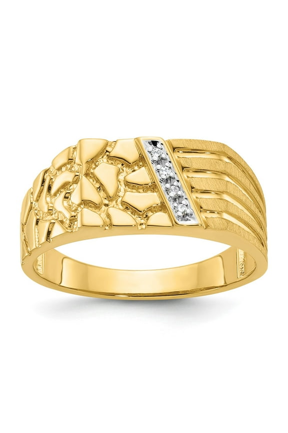 14k IBGoodman Men's Diamond Nugget Complete Ring