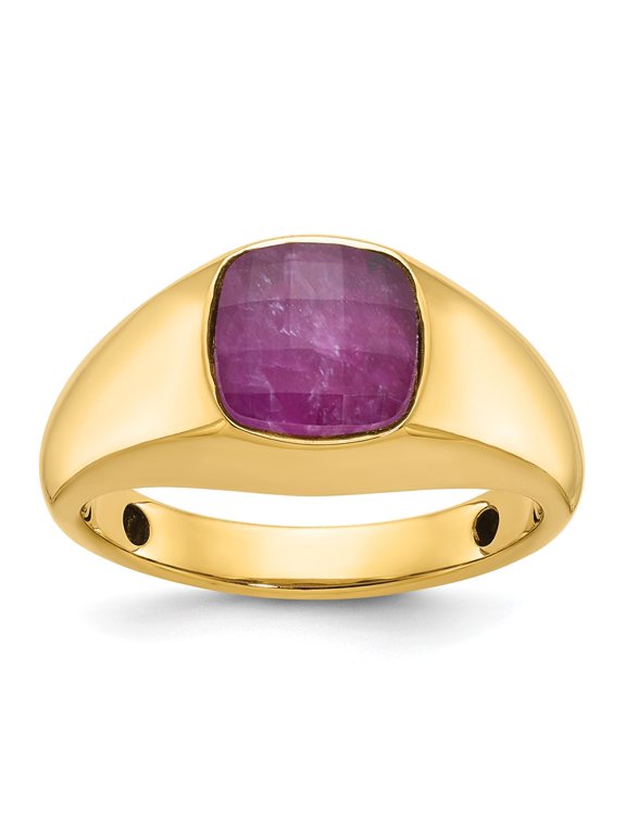 14k IBGoodman Men's Ruby Doublet Stone Complete Ring