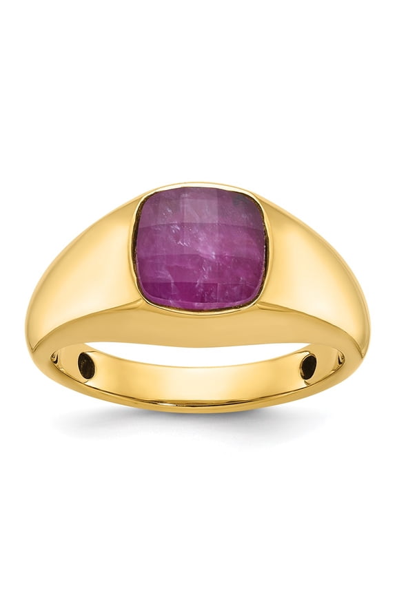 14k IBGoodman Men's Ruby Doublet Stone Complete Ring