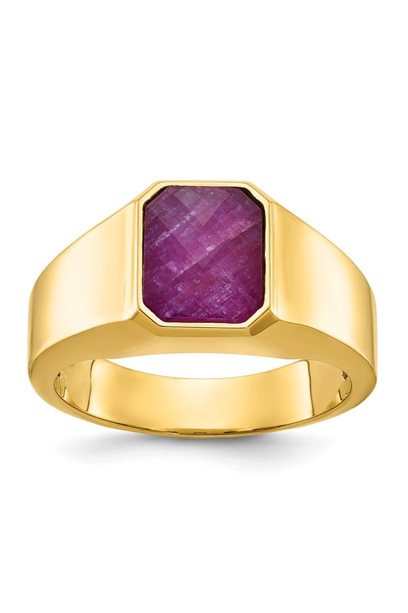 14k IBGoodman Men's Ruby Doublet Stone Complete Ring