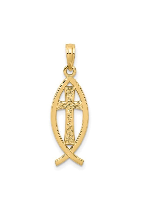 14k Ichthus Fish Pendant
