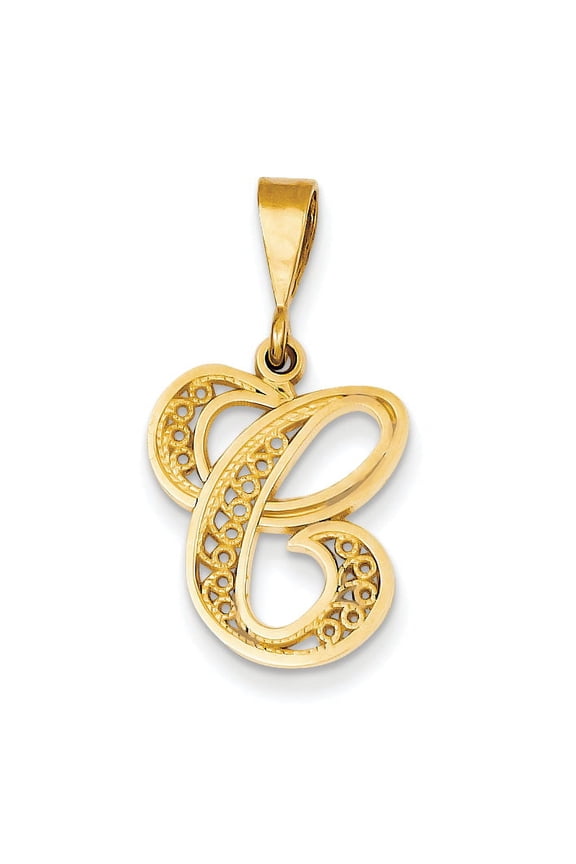 14k Initial C Charm