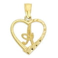 thumbnail image 1 of 14k Initial Heart Pendant Necklace, with 18" Rolo Chain, Letter A, Personalized Gifts for Her, 1 of 5