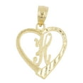 thumbnail image 1 of 14k Initial Heart Pendant Necklace, with 18" Rolo Chain, Letter H, Personalized Gifts for Her, 1 of 5