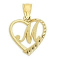 thumbnail image 1 of 14k Initial Heart Pendant Necklace, with 18" Rolo Chain, Letter M, Personalized Gifts for Her, 1 of 5