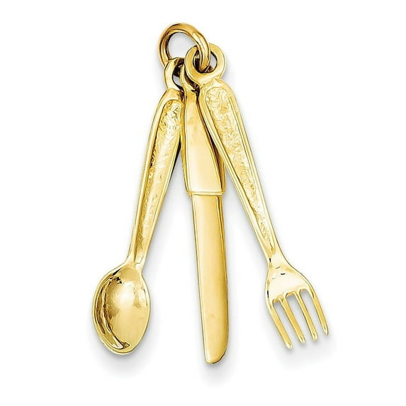 14k Knife, Fork & Spoon Charm