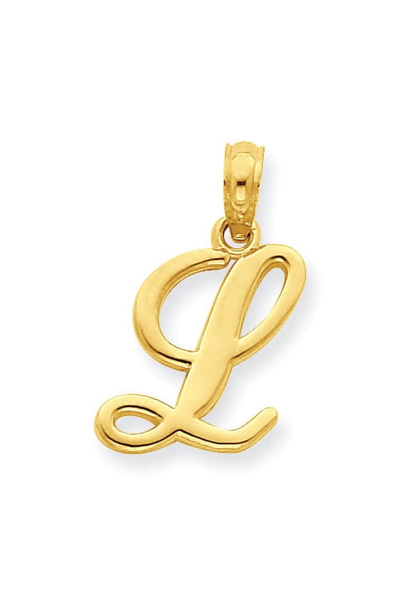 14k L Script Initial Pendant
