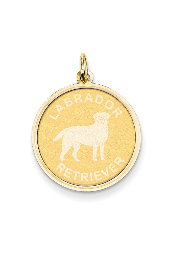 Labrador Retriever Disc Novelty Charm 14K, Gold