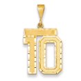 thumbnail image 1 of 14k Yellow Gold Large Brushed Diamond-cut Number 10 Charm Pendant, 1 of 1