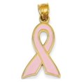 thumbnail image 1 of 14k Large Enameled Pink Awareness Ribbon Pendant, 1 of 3