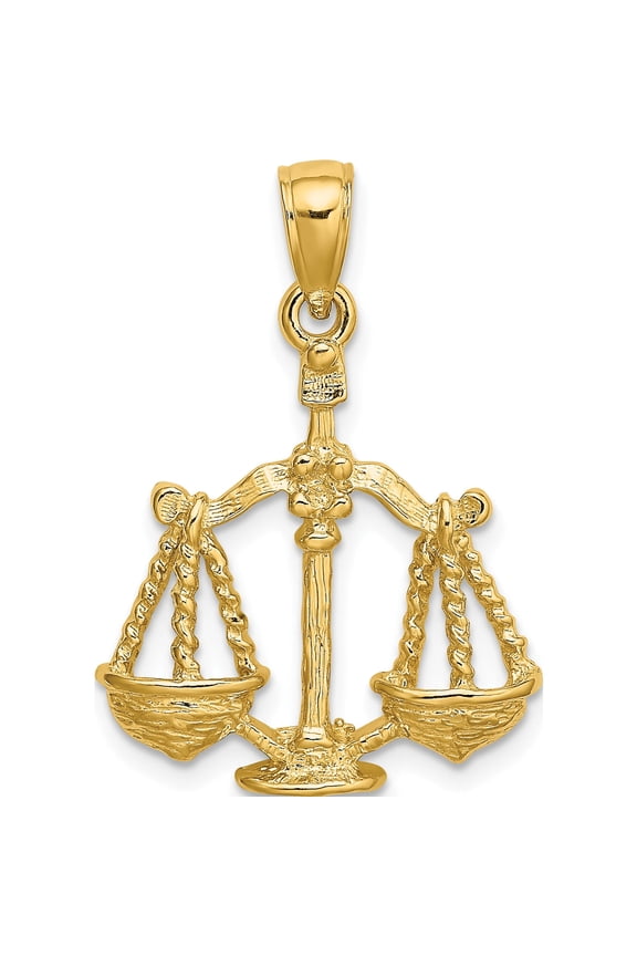 14K Yellow Gold Large Libra Zodiac Charm