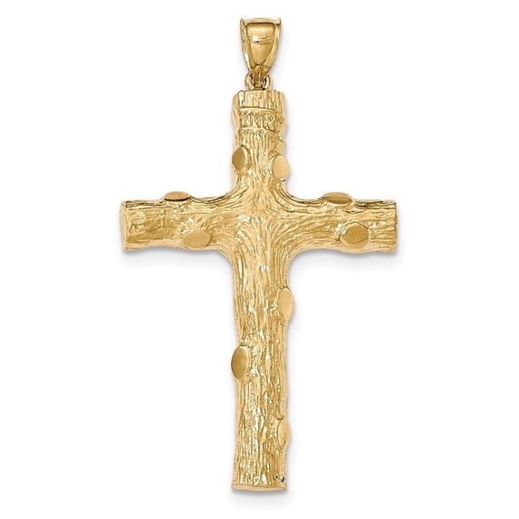 14k Large Textured Cross Pendant