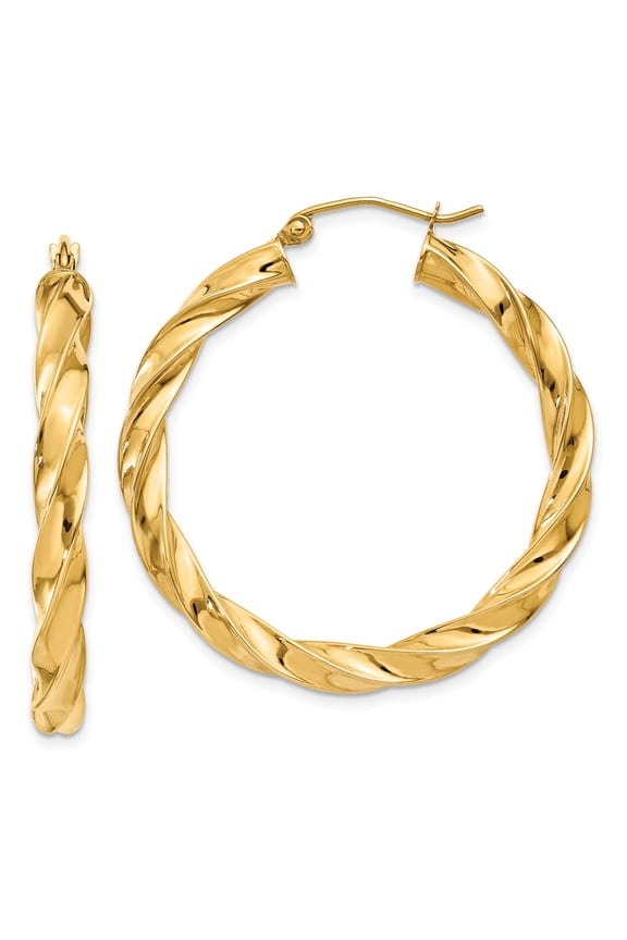 14k Light Twisted Hoop Earrings
