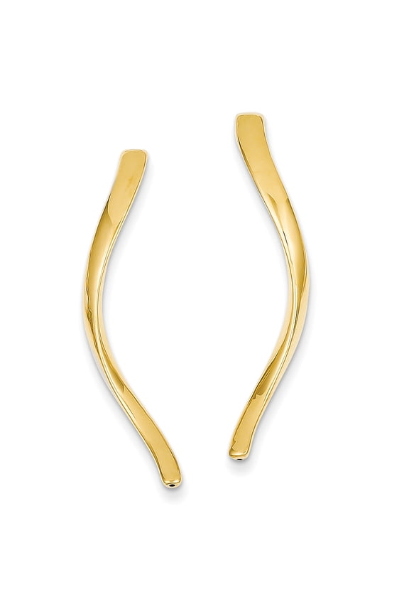 14k Long Curled Post Earrings