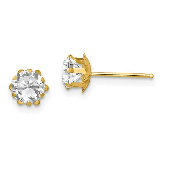 14k Madi K 5mm CZ Birthatone (Apr) Earrings QSE174